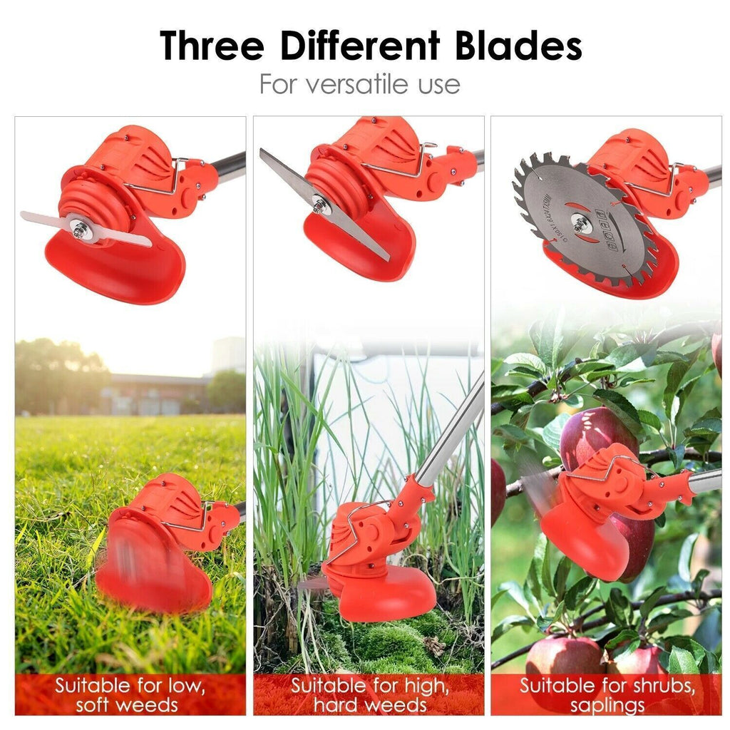 12V Electric Cordless Grass Trimmer Strimmer Garden Edger Cutter With 2 Battery