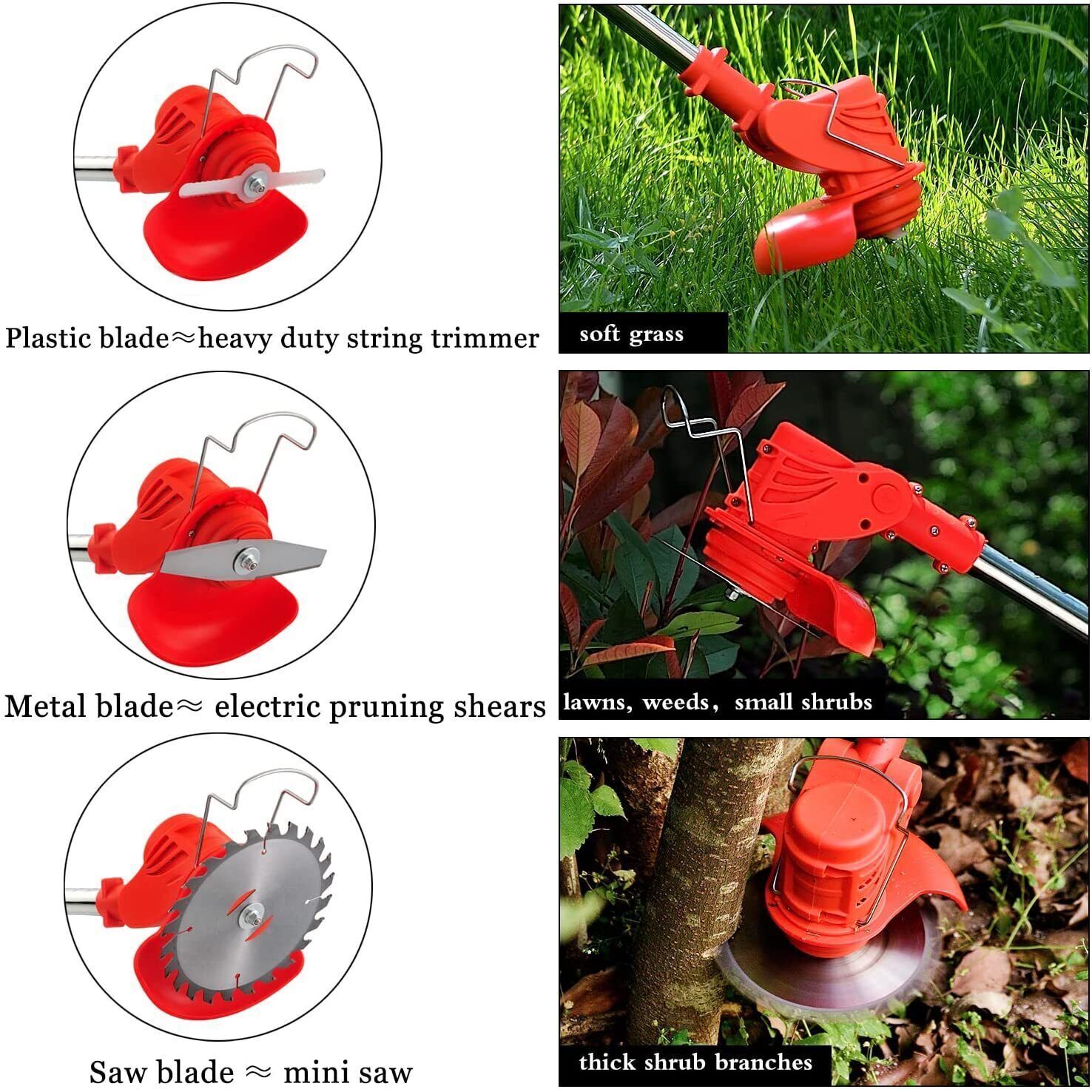 12V Electric Cordless Grass Trimmer Strimmer Garden Edger Cutter With 2 Battery